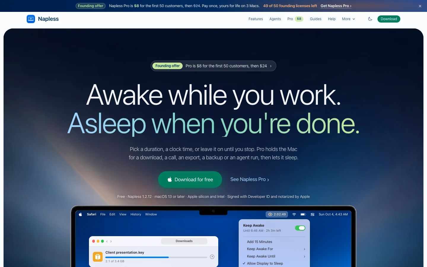 Napless website